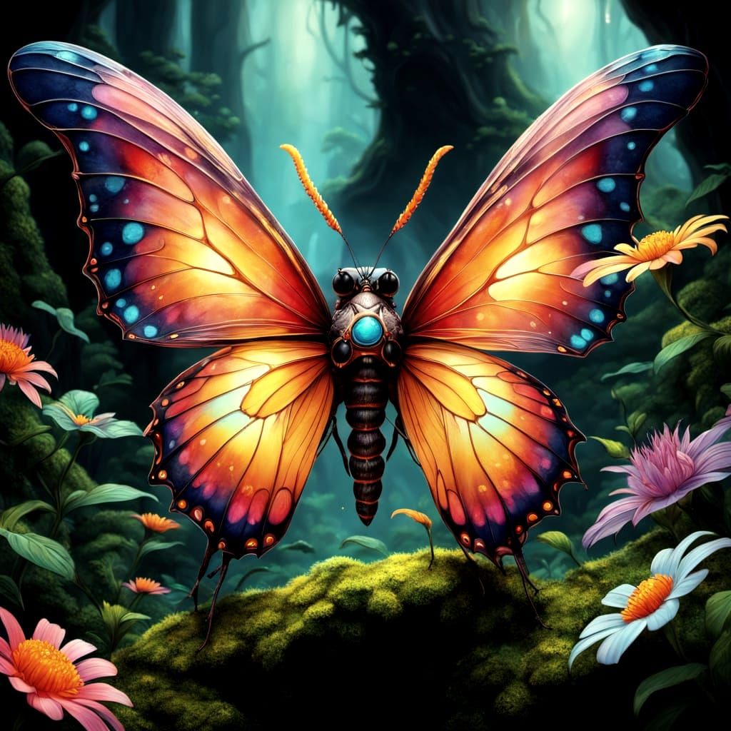Infernal Butterfly Unfurls Fiery Wings