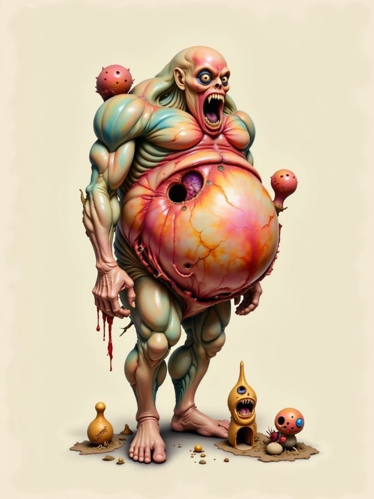 Monstrous Ailments in Grim Giger-esque Style