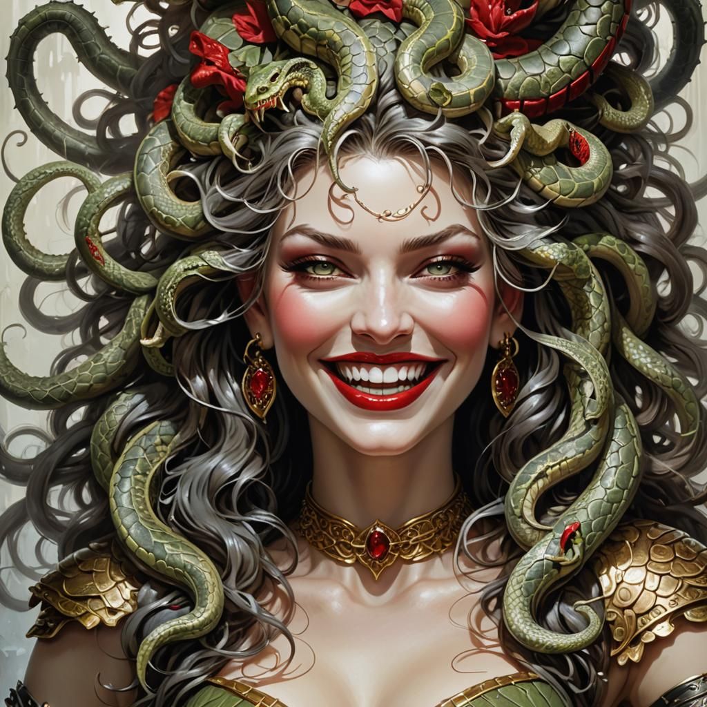 Medusa Queen Airbrush Painting in 8K