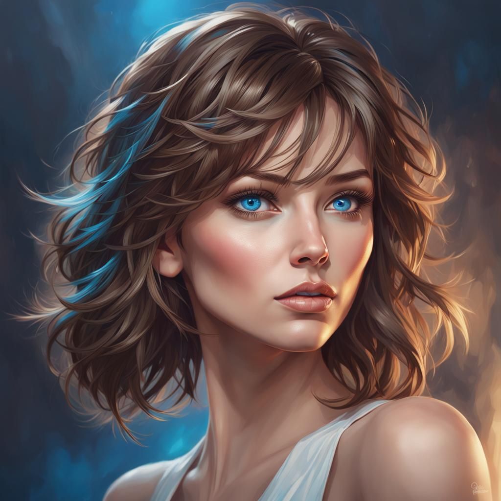 Detailed Portrait of a Woman in Art Nouveau Style