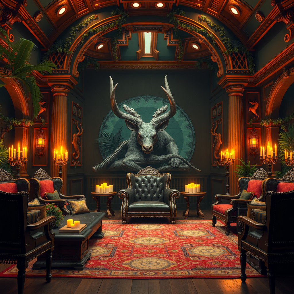 Decadent Jungle Meeting Room Fit for a Boss