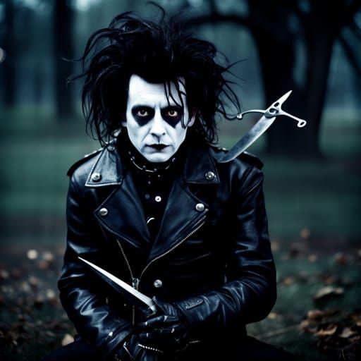 Edward Scissorhands Portrait: Simple AI Art