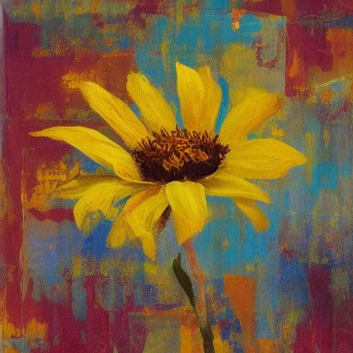 Vibrant Abstract Bloom in Deep Wine Tones