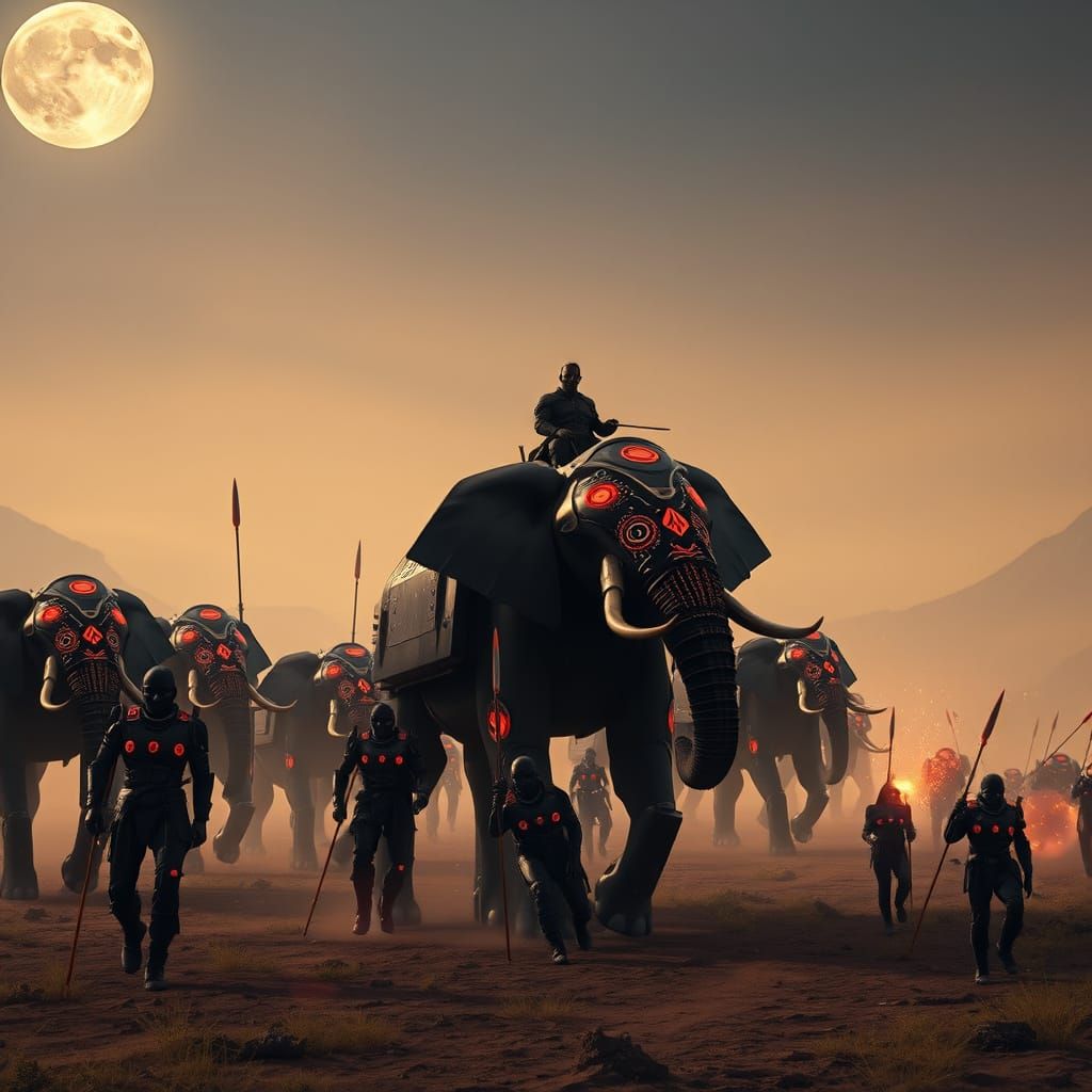 Ngoni Digital Conquerors in Cyberpunk Battle Formation