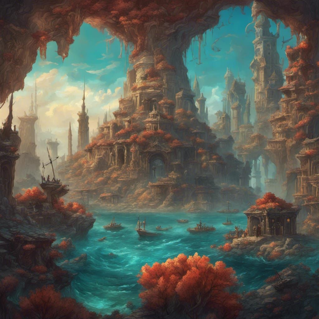 Submerged Azarketi City with Coral and Ulgrem-Lurann