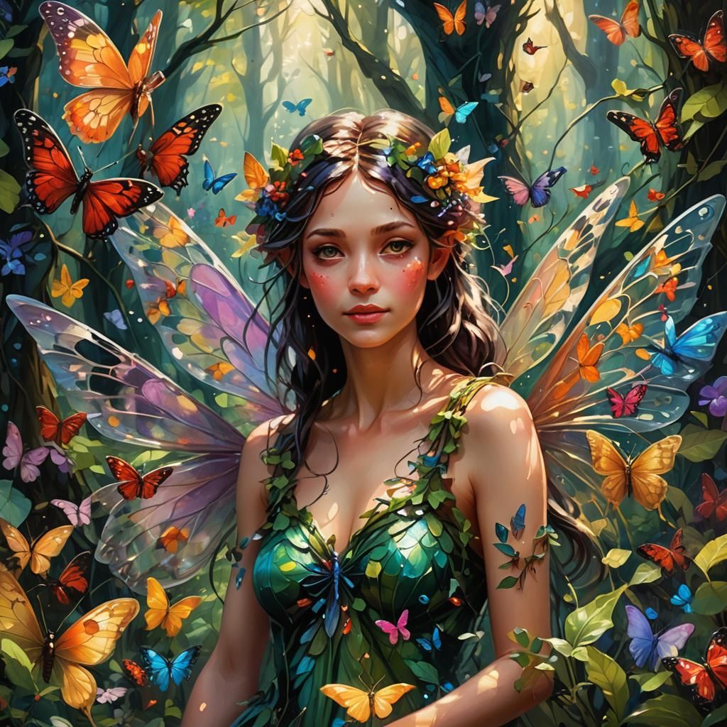 Vibrant Forest Fairy Concept Art