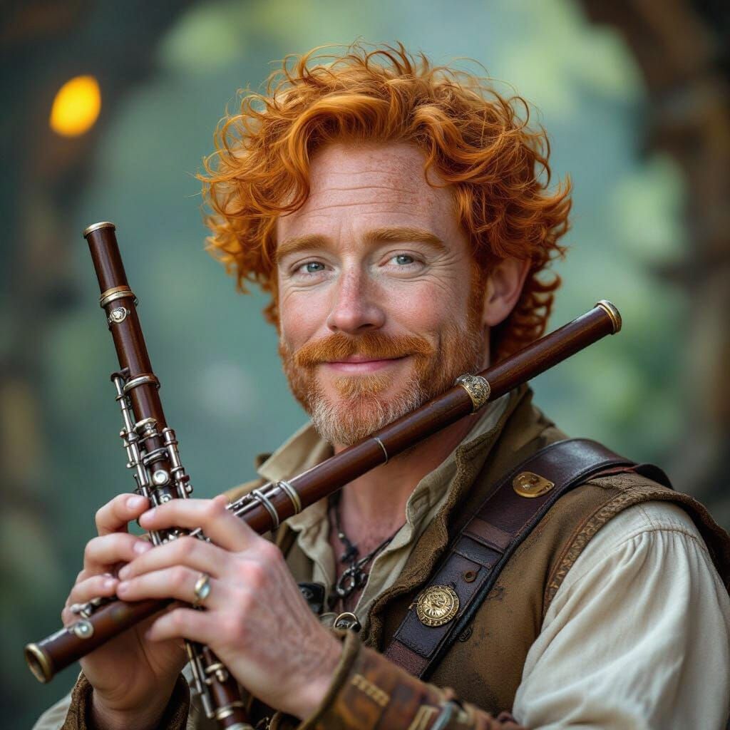 Halfling Bard with Flute: Cinematic Fantasy Portrait