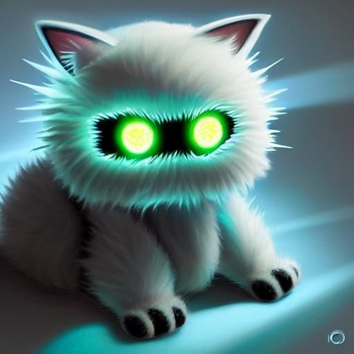 Cute Cybernetic Cat Toy: Hyperrealistic Concept Art