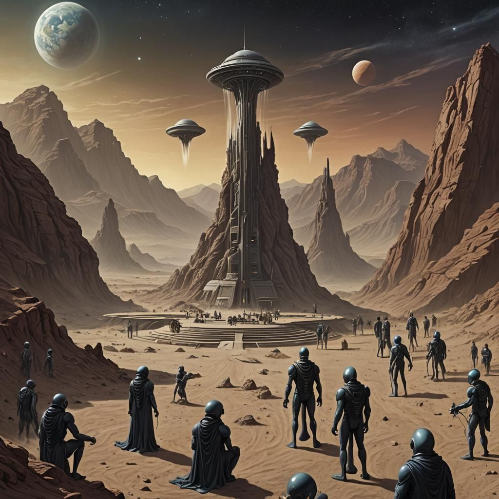 Alien Court on Planet X, Comic Book Style