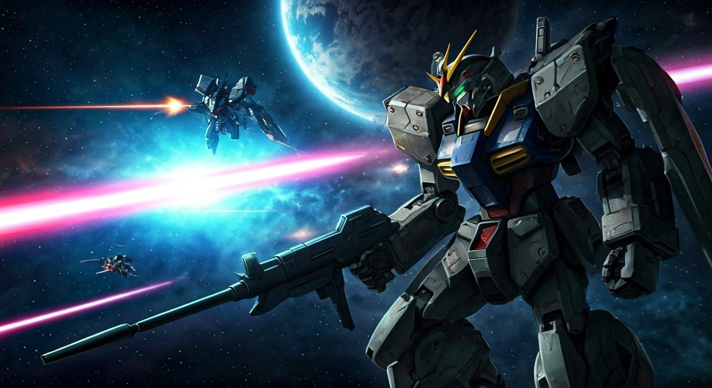 Mecha Duel in Galaxy Space: Hyper-Detailed Illustration