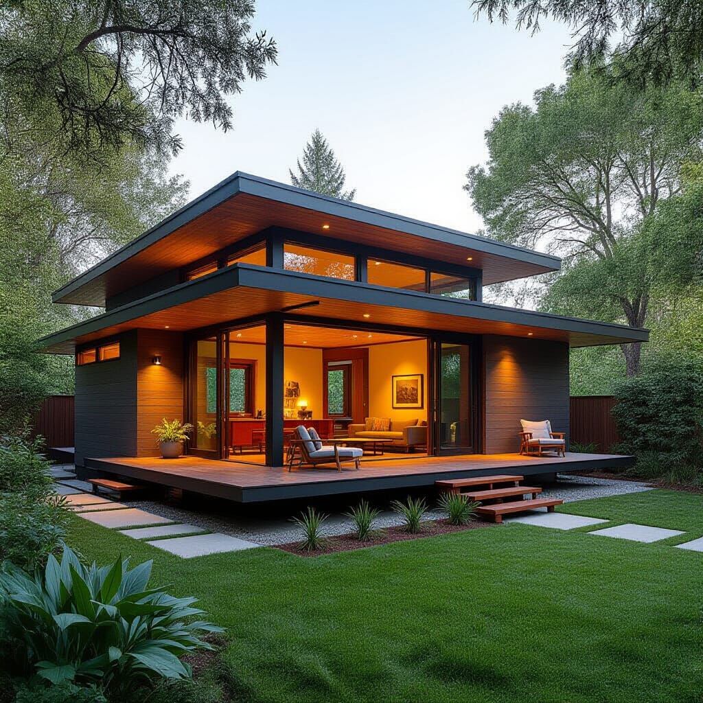 Frank Lloyd Wright Inspired Modern ADU Home