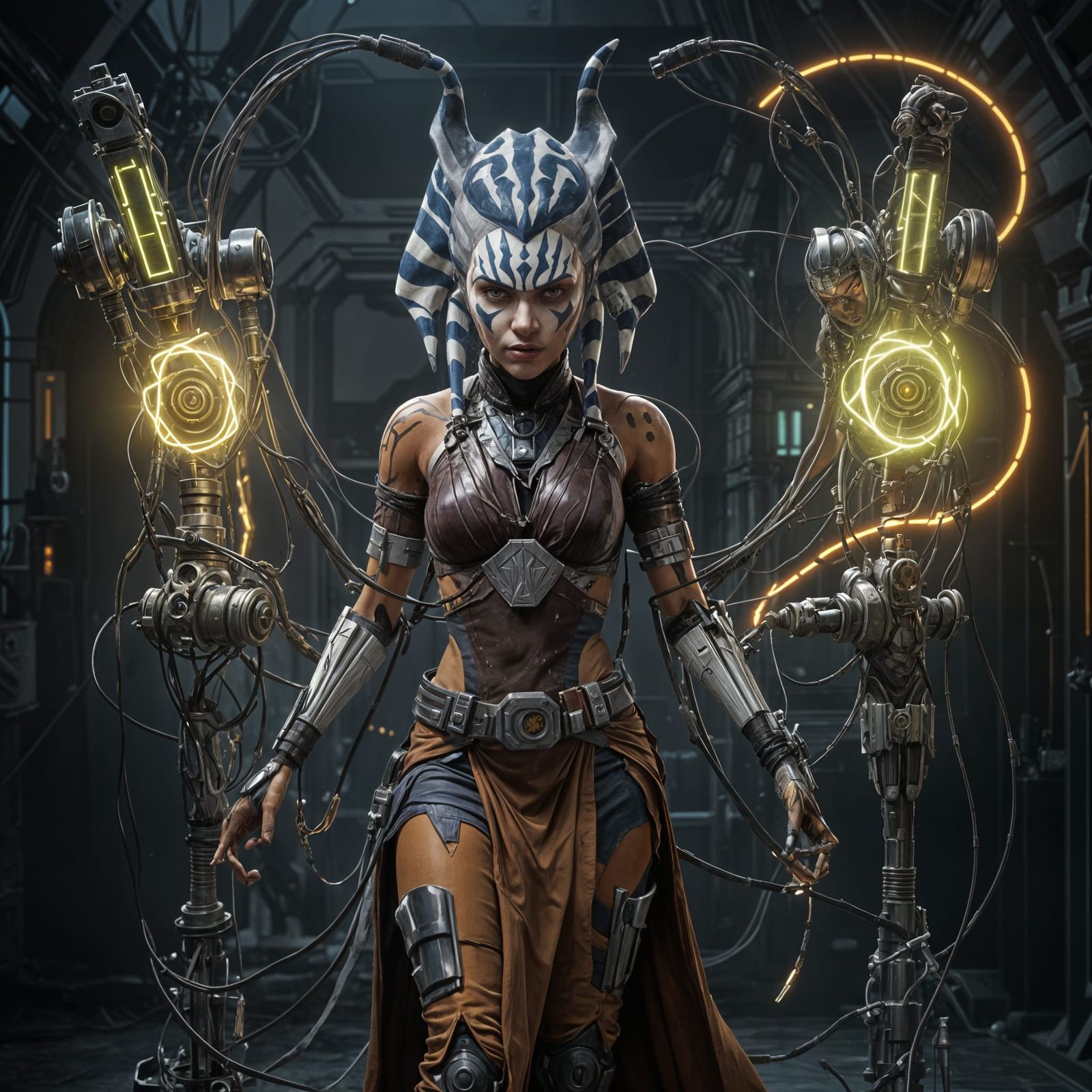 Ahsoka as Frankenstein Monster in Dark Fantasy Style