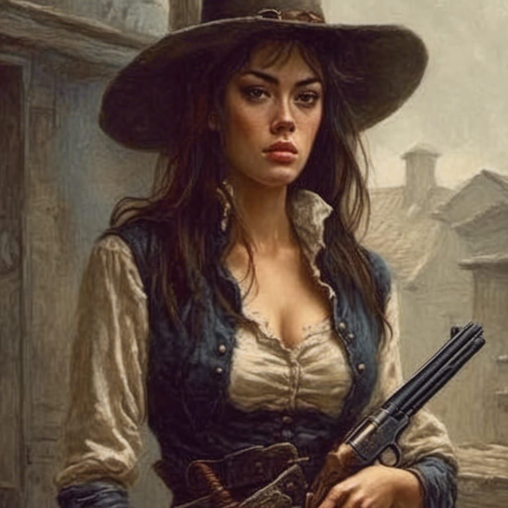 Fantasy Gunslinger Ready for Combat