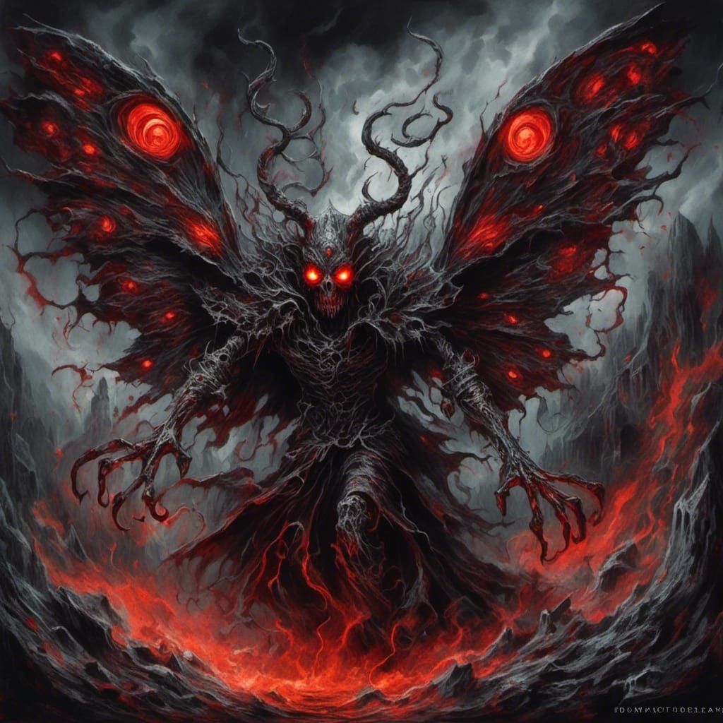 Mothman Cryptid in Surreal Dark Fantasy Style