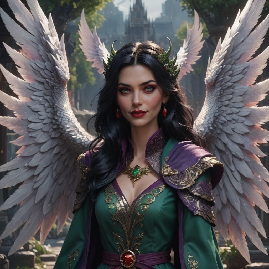 Character with Dark Features and Bright Smile