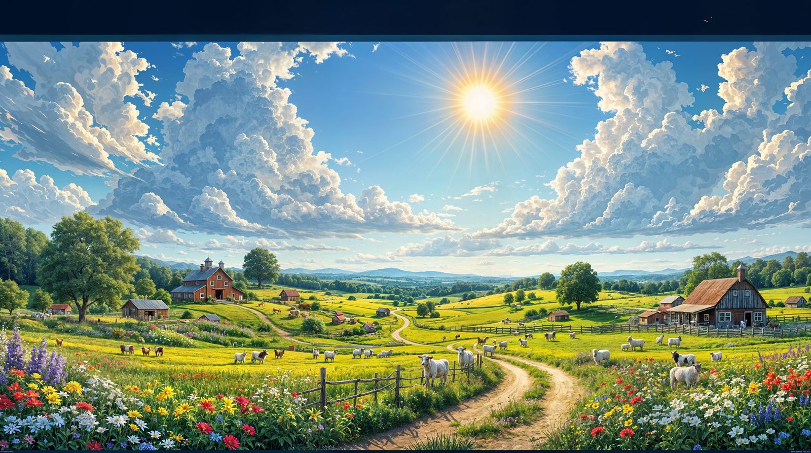 Picturesque Summer Farm Landscape in High-Quality Graphics