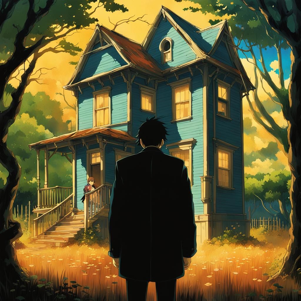 Southern Gothic Album Cover in Anime Style