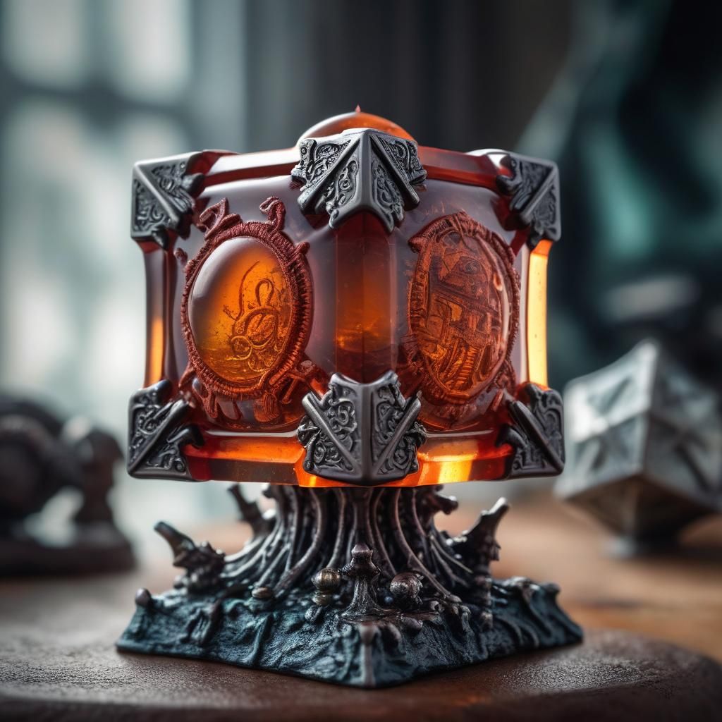 Gelatinous Cube Sculpture with Adventurer