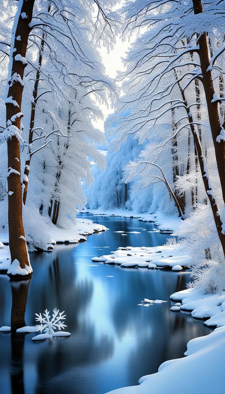 Lakes and streams turned to ice so fine,
Glistening like mir...