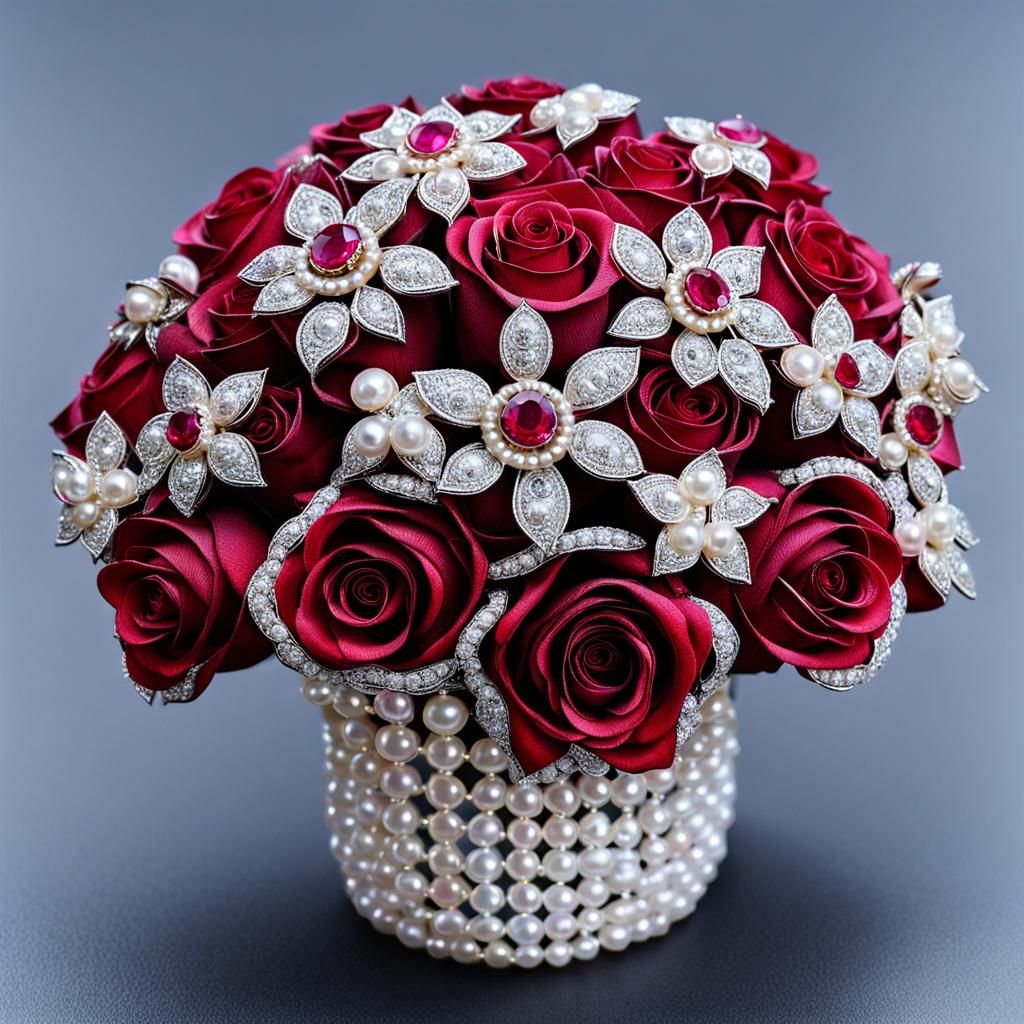 Baroque Diamond Rose Bouquet
