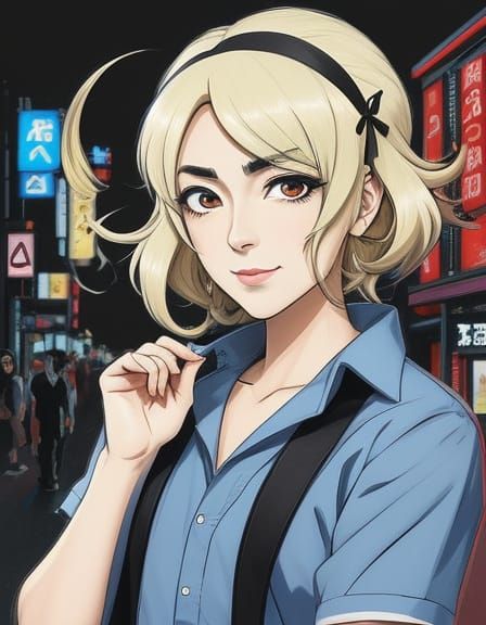 Anime Lamb Comedian with Nervous Expression