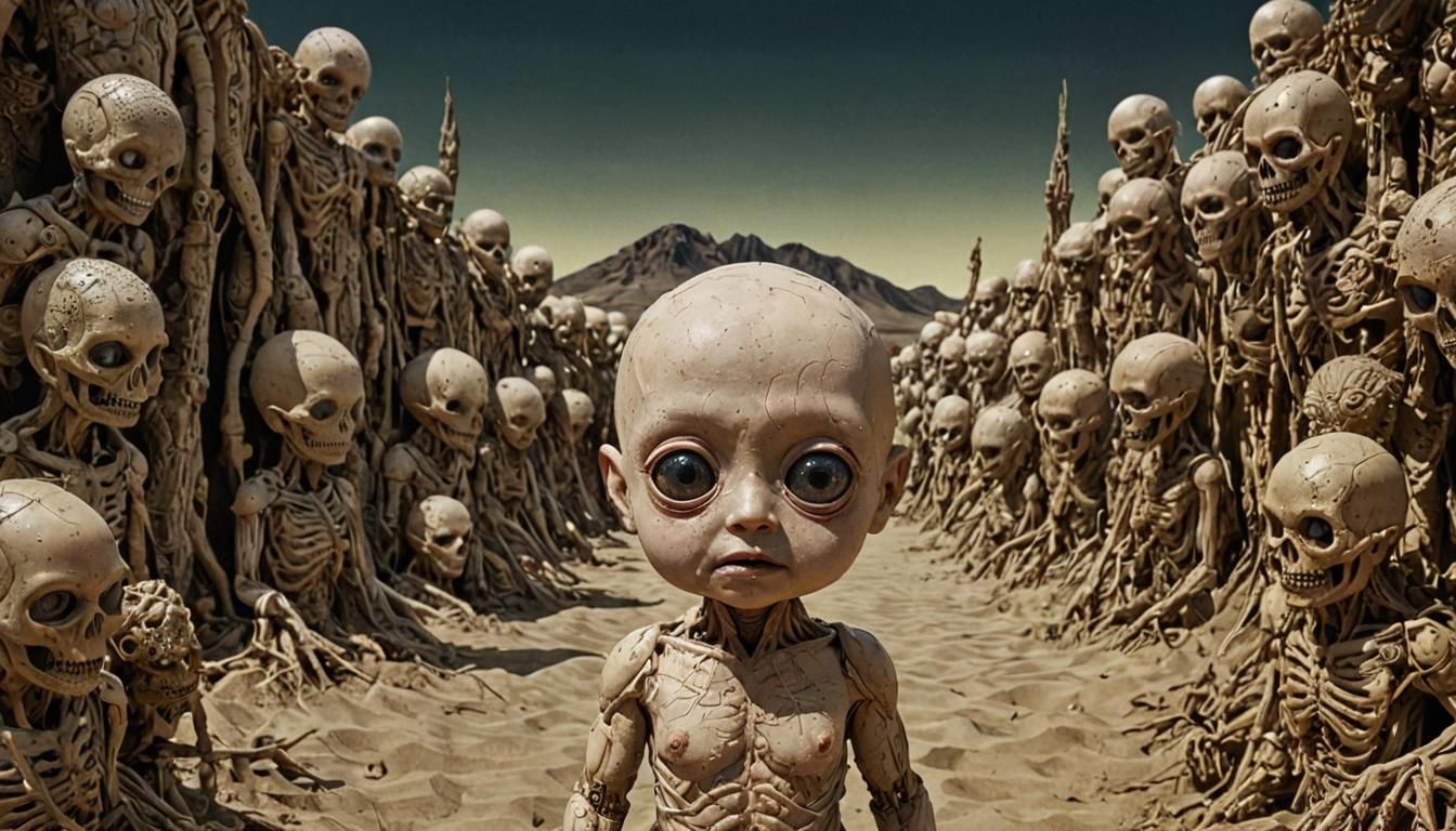 Surreal Android Face Inspired by Dune Movie