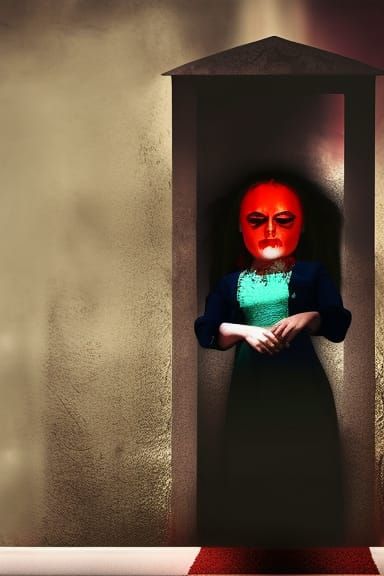 Scary Female Vampire Ritual in Matte Painting