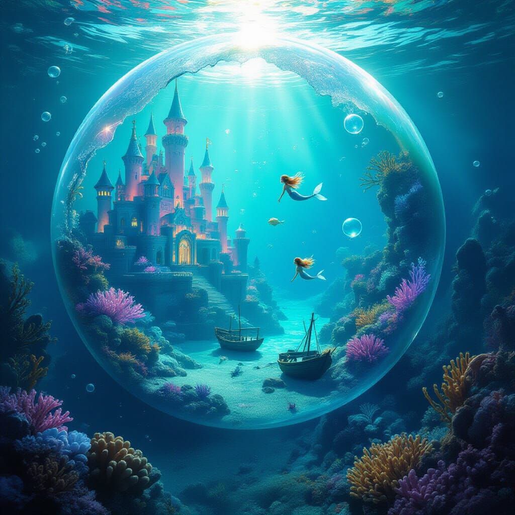 Underwater Kingdom in Bubble: Matte Painting