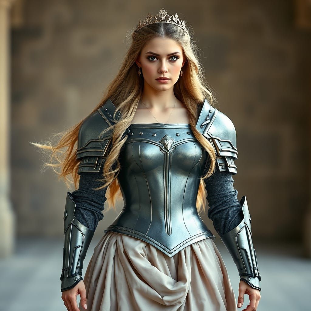 Medieval Queen in Elegant Armor