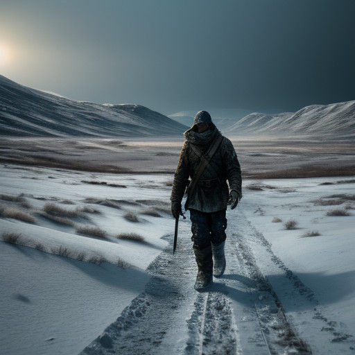 Desolate Winter Wasteland in Cinematic Film Style