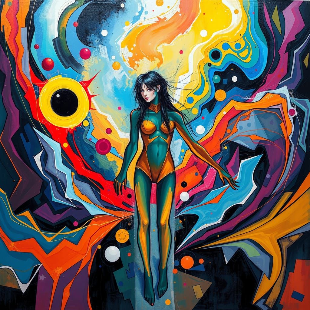 Surreal Dreamscapes in Vibrant Geometric Style