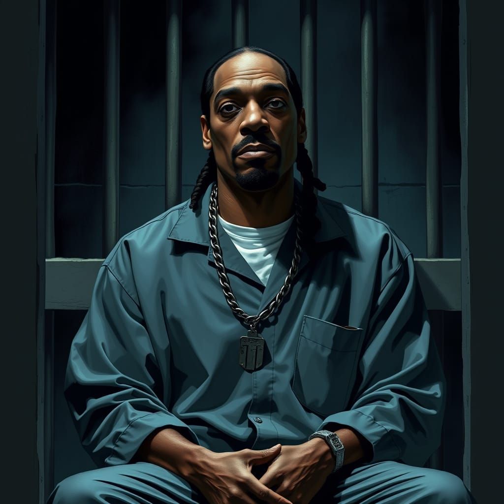 Snoop Dogg in Prison: Gritty Realism Art