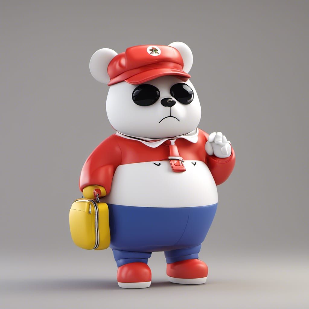 Anthropomorphic Bear Postman in Toyism Style