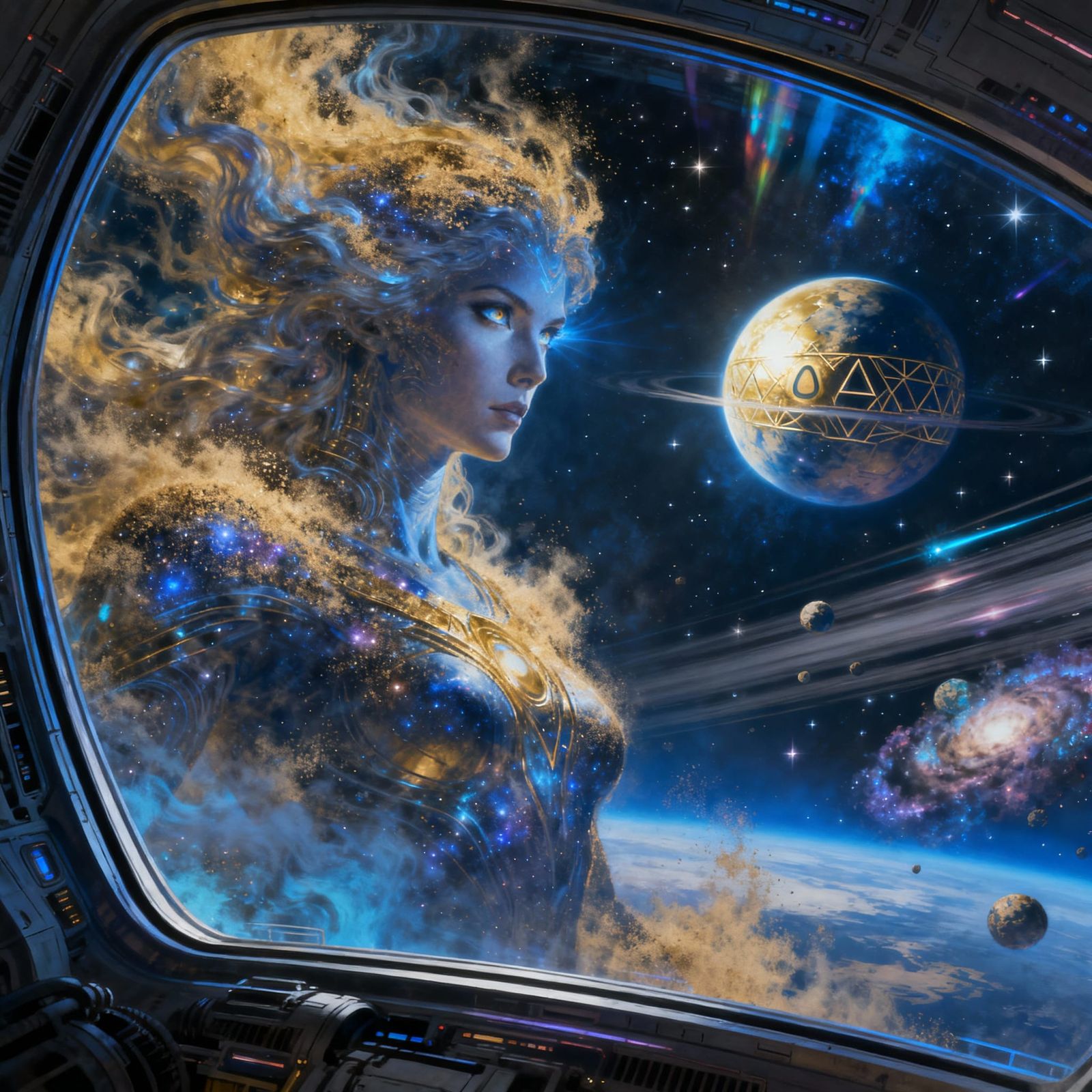 Cosmic Zatanna Gazes from Spaceship at Planet OA