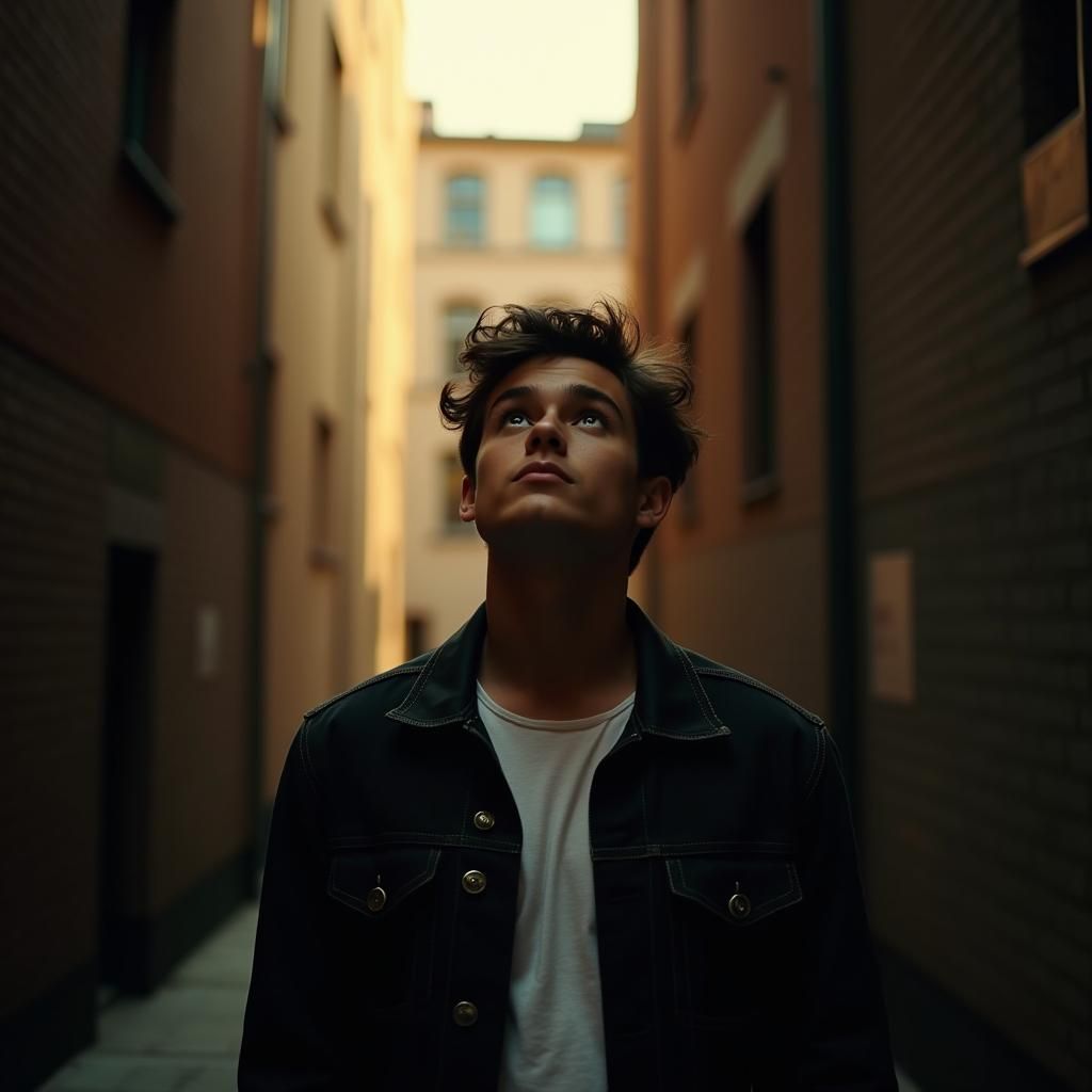 Urban Teenager in Golden Light: Cinematic Portrait