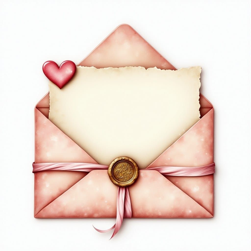 Ethereal Watercolor Love Letter in Vintage Style