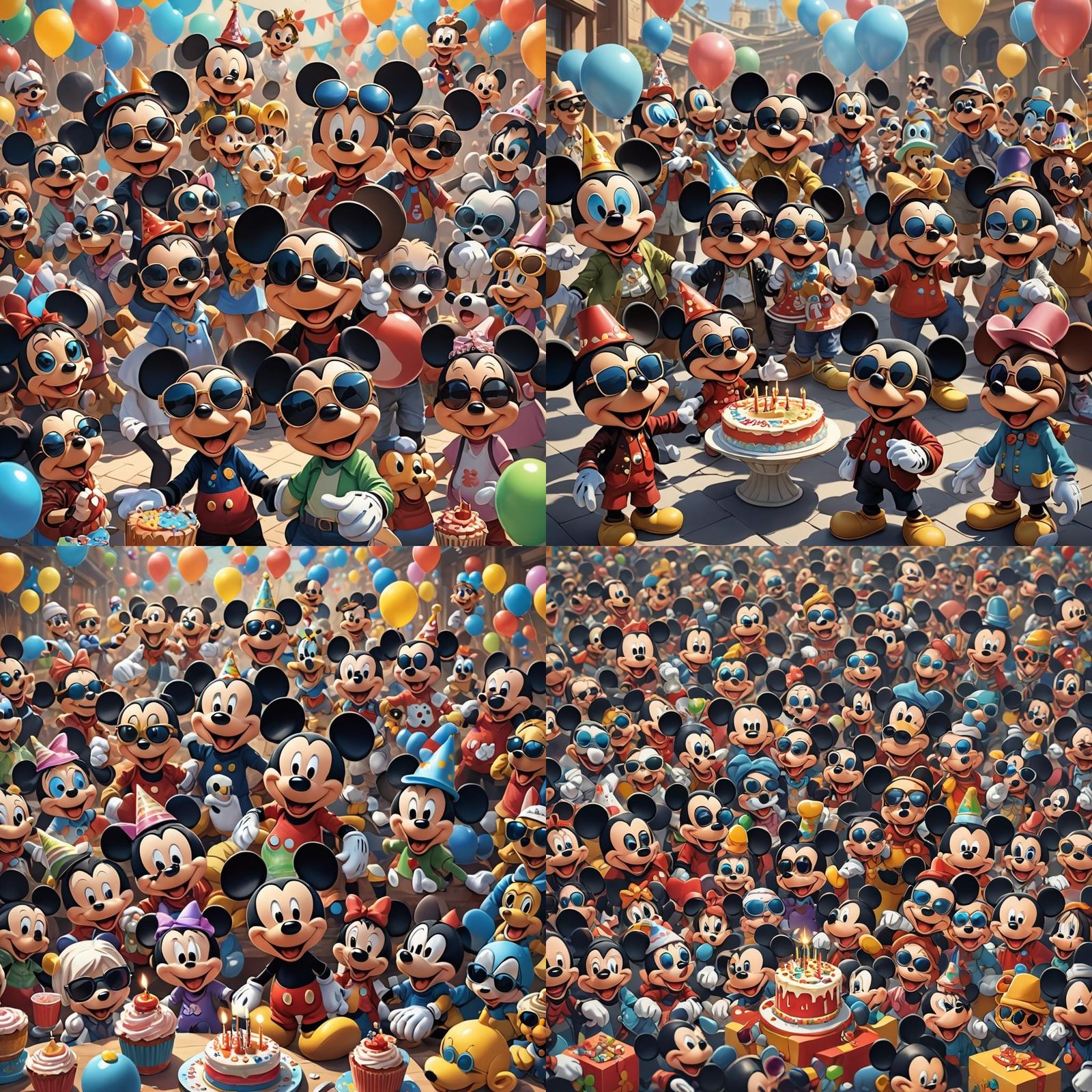 Mickey and Friends Celebrate Birthday in Anime Style