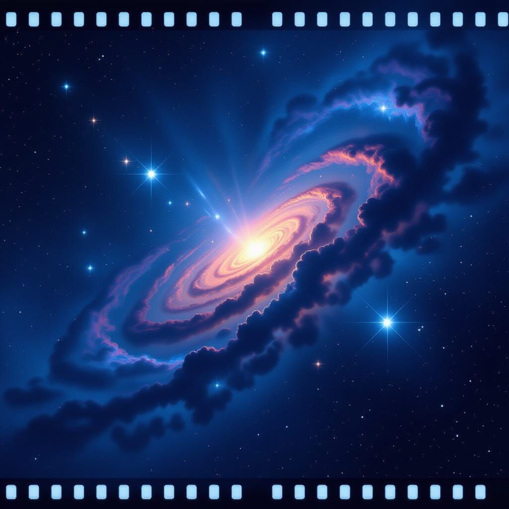 Dramatic Nebula Galaxy Sky in Cinematic Style