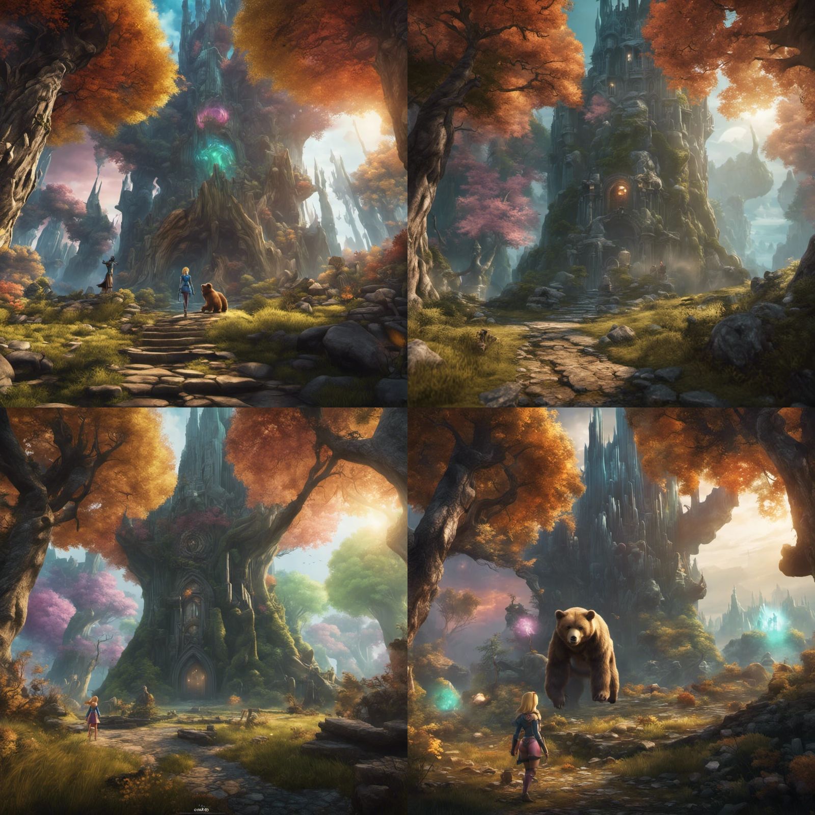 Fantasy Character Grouping in Detailed Digital Painting