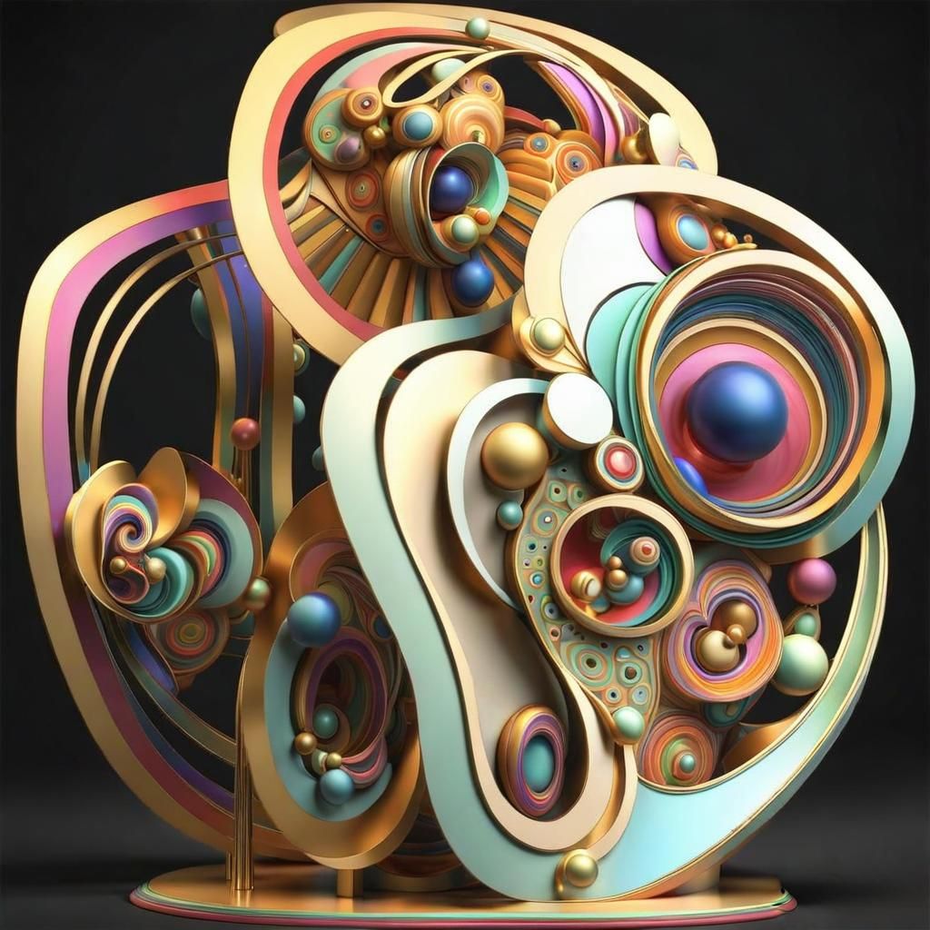 Abstract 3D Sculptures in Hyperrealistic Style