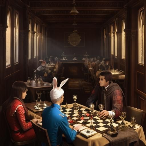 Alice in Wonderland: Chessboard and Characters
