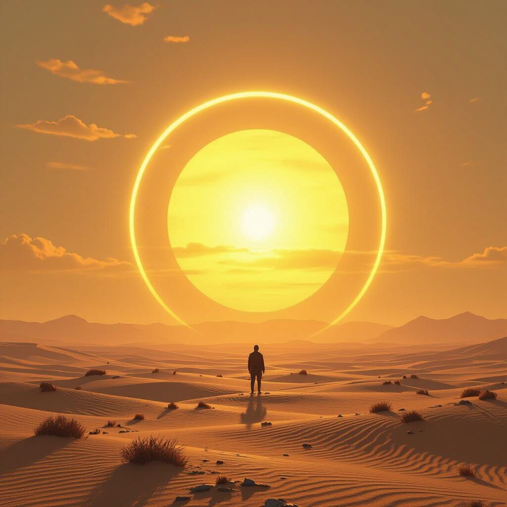 Realistic 3D Sun with Golden Halo - Sunday Guard Reference