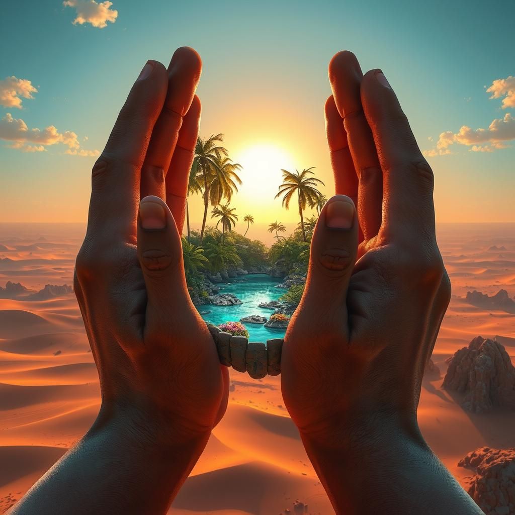 Gentle Hands Cradle Desert Oasis