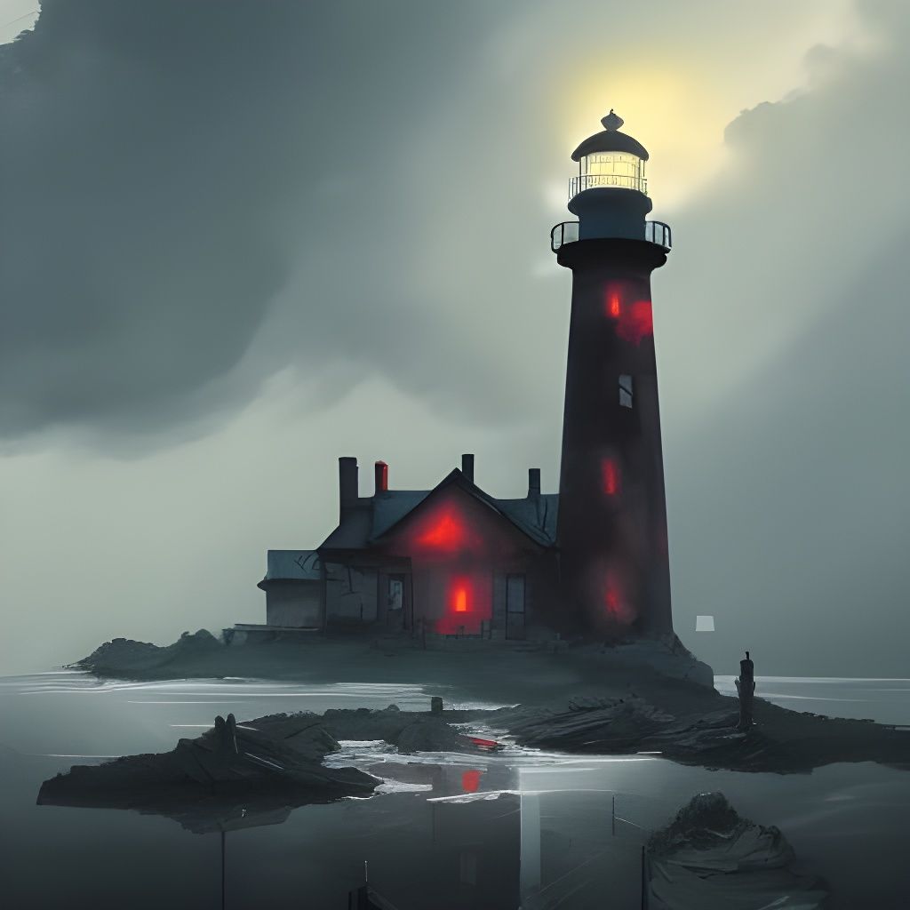 Post-Apocalyptic Lighthouse in Speed Painting Style