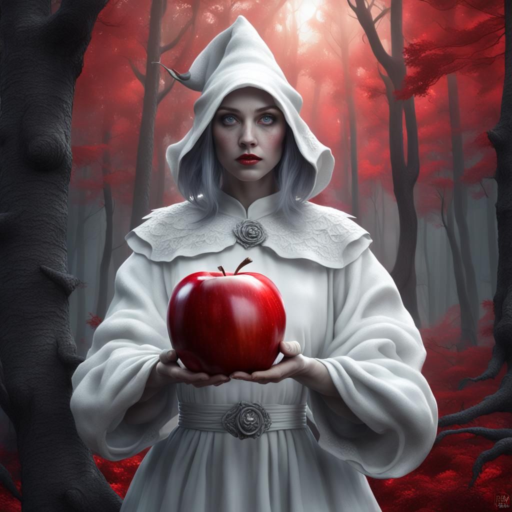 White Witch Offering a Red Apple
