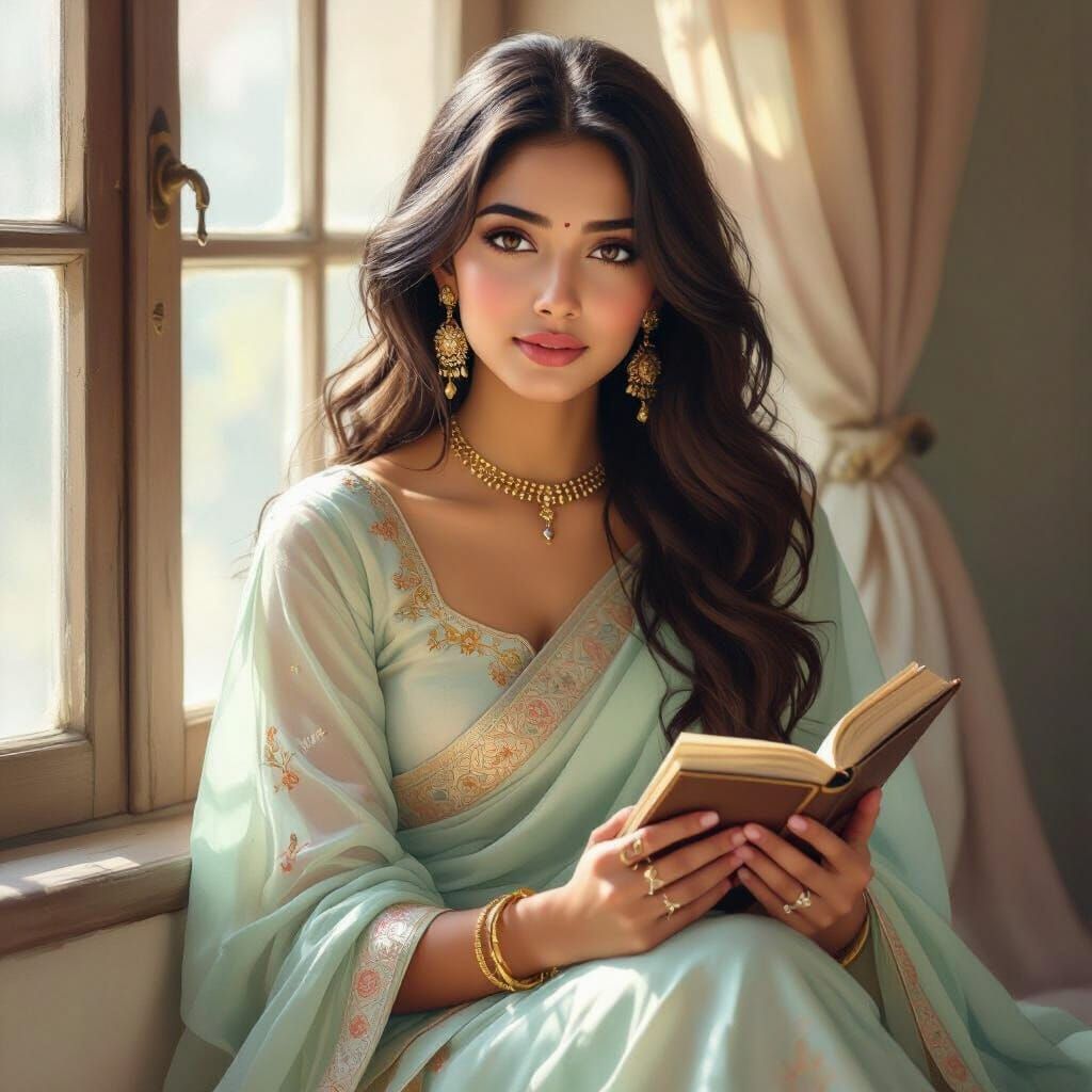 Goddess of Ice and Fire Portrait in Classic Style