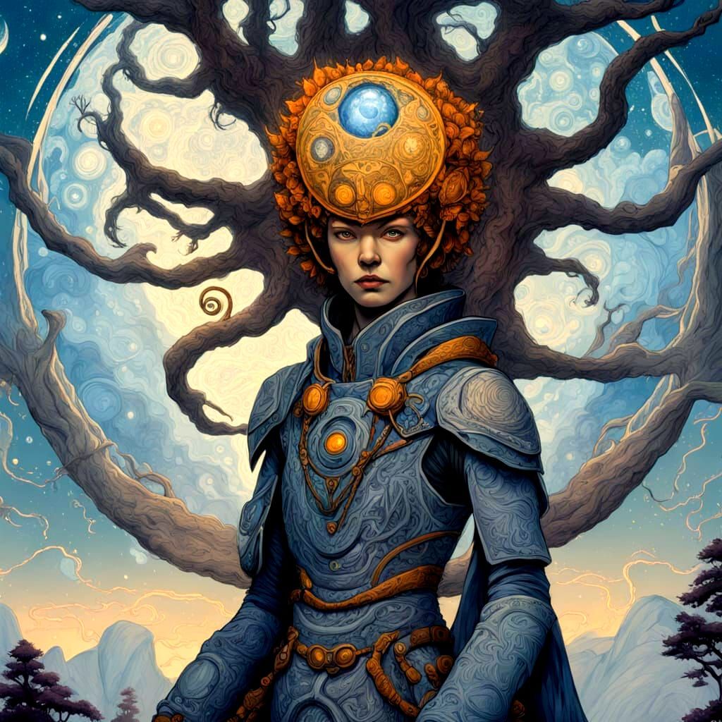 Techno-Shaman and Biomechanical Tree, Moebius Style