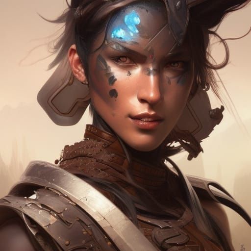 Detailed Portrait of Bald Shoanti Barbarian