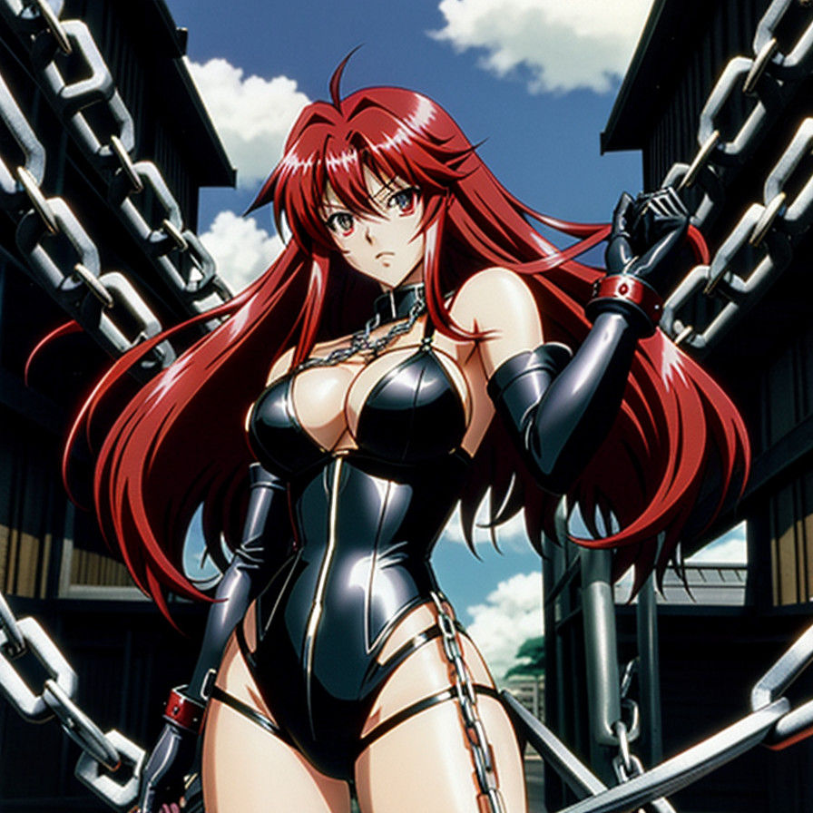 Rias Gremory in a 90s Anime Aesthetic