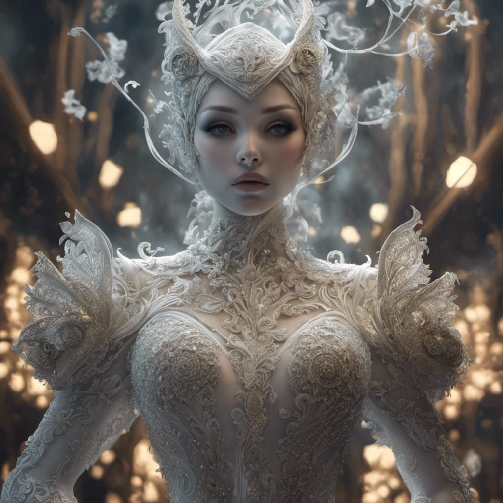 Ethereal Voluptuous Ghost in Hyperrealistic Style